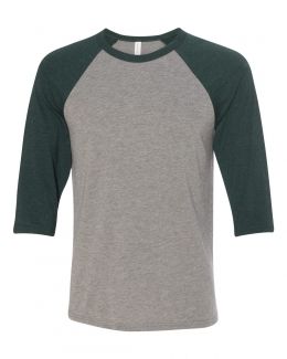 BELLA + CANVAS-Unisex Three-Quarter Sleeve Baseball Tee-3200